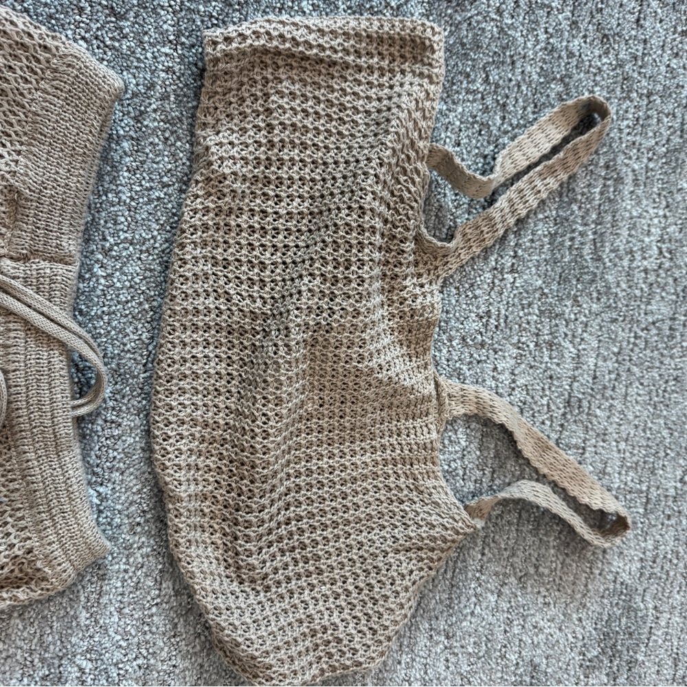 Beige Knit 2 piece cover up